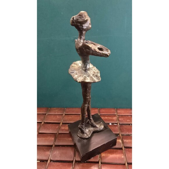 Brutalist Forged Bronze Alberto Giacometti Style Ballerina Dancer Sculpture 10" - Picture 5 of 6